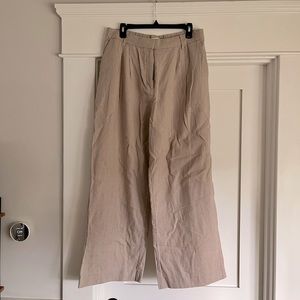 Abercrombie Linen-Blend Tailored Wide Leg Pant